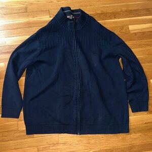 Used Alfani Men's Navy Blue Zip-Up Sweater
Size 4XLT
